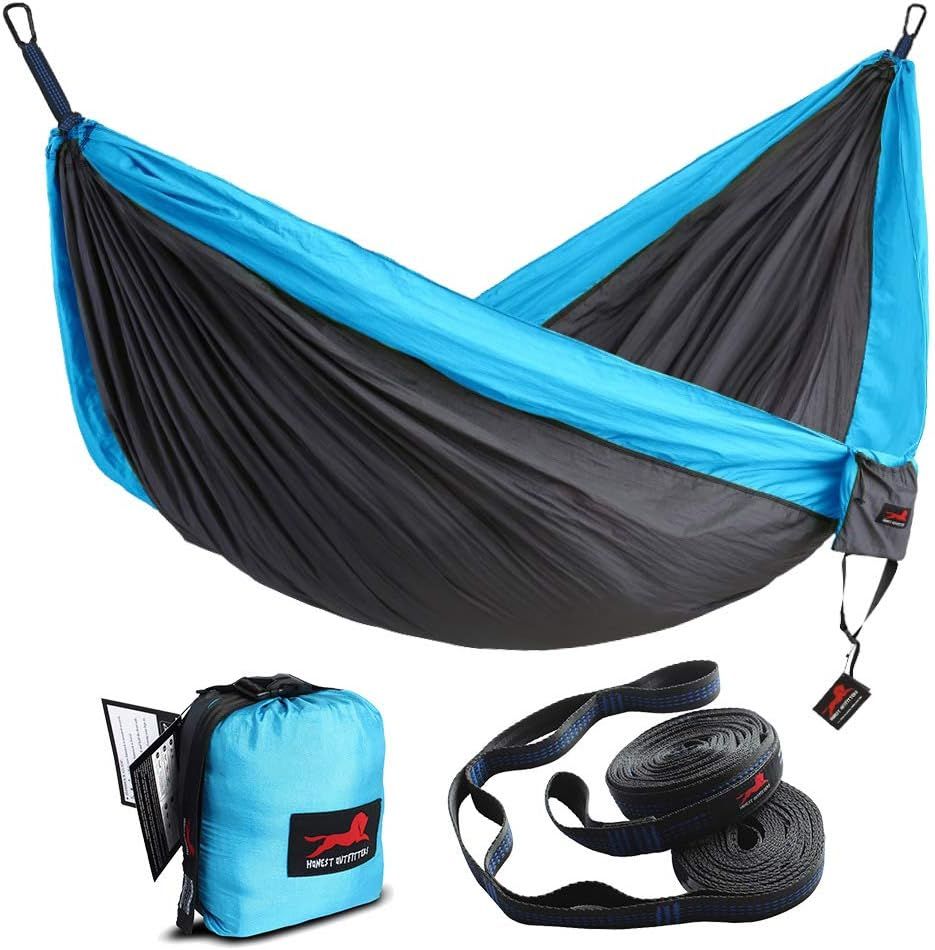 HONEST OUTFITTERS Single Camping Hammock with Hammock Tree Straps,Portable Parachute Nylon Hammoc... | Amazon (US)