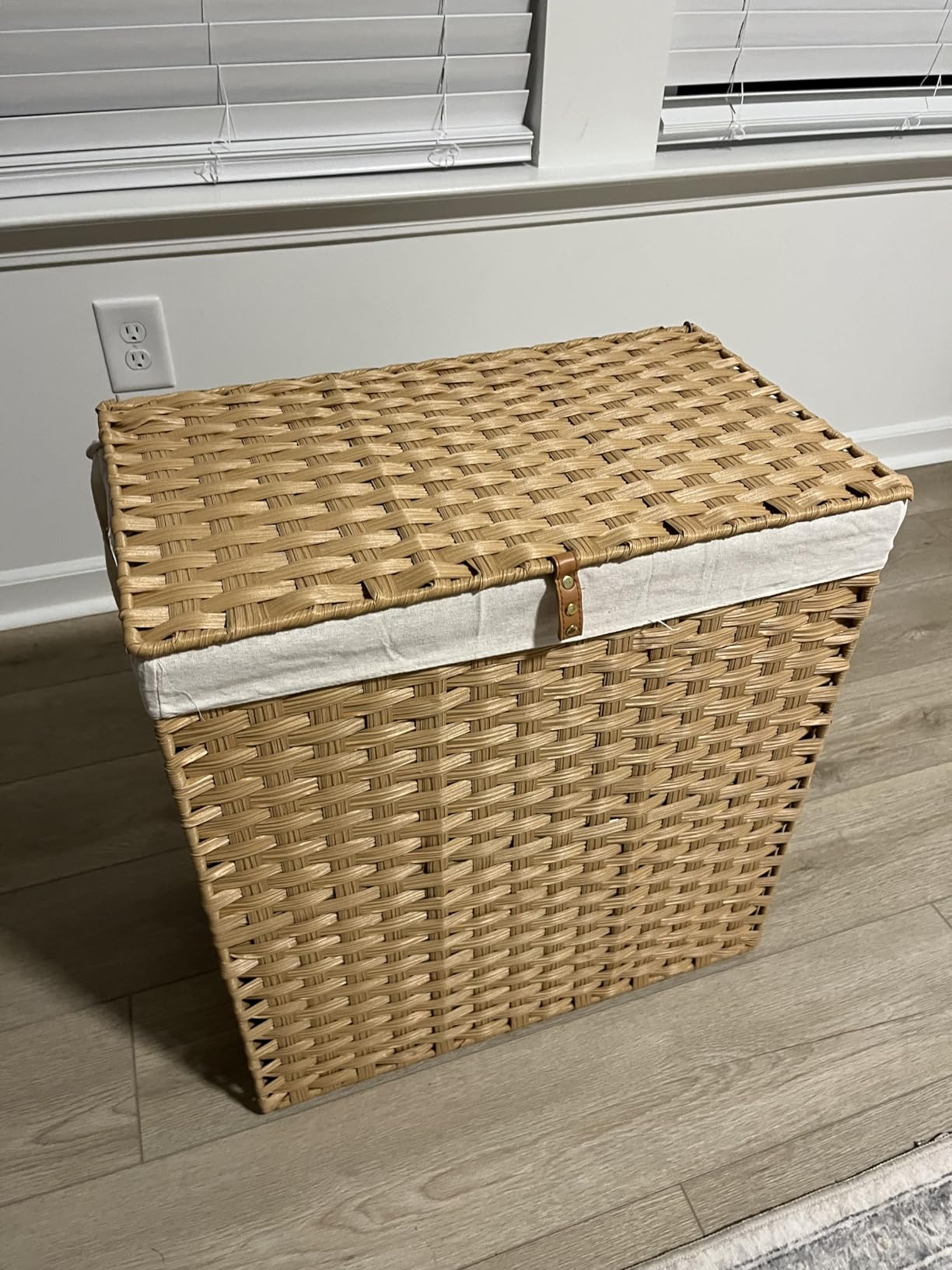 Greenstell Laundry Hamper with lid, No Install Needed, 130L Wicker Laundry Baskets Foldable 2 Rem... | Amazon (US)