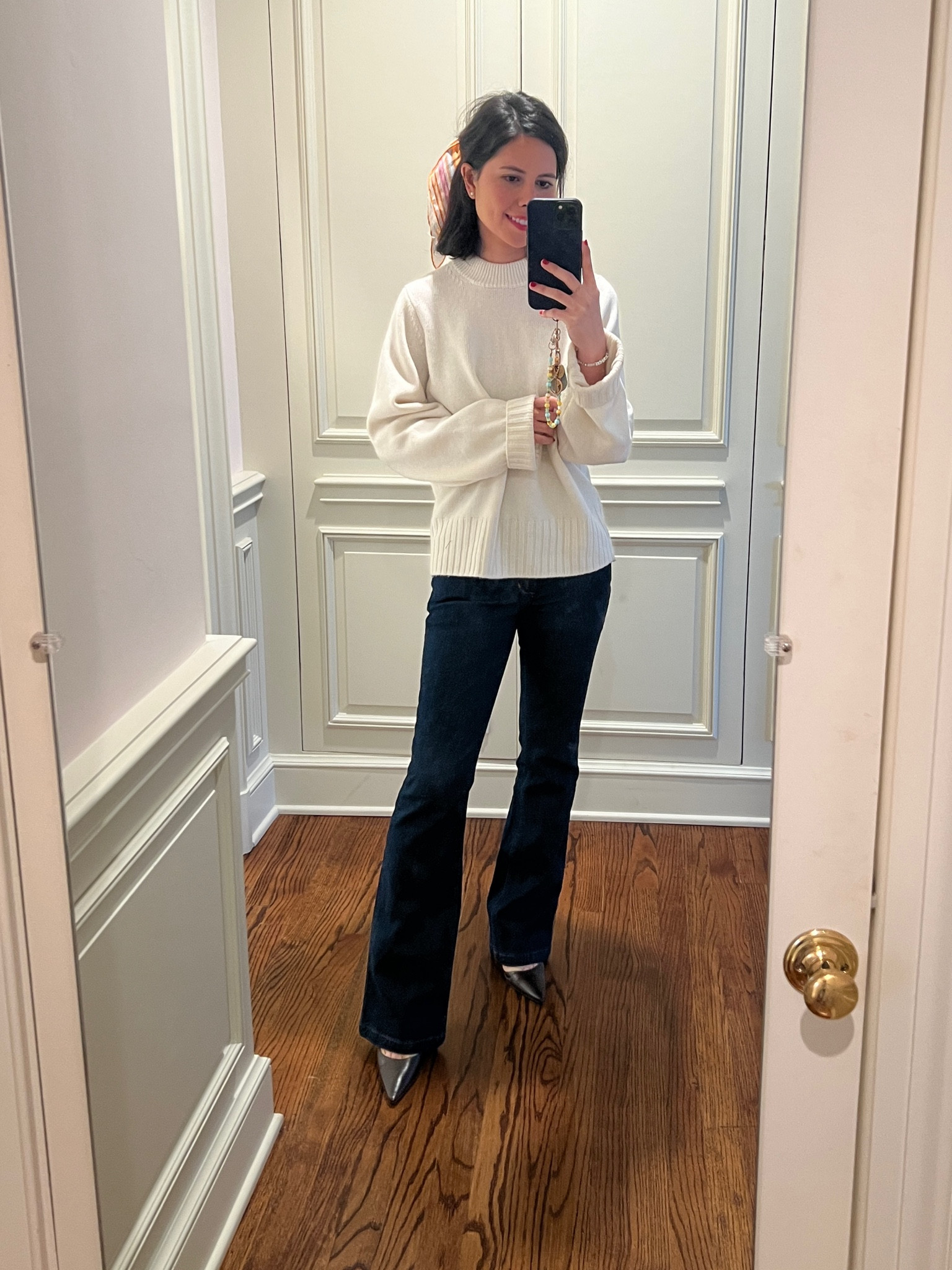 Winter outfit, bootcut jeans, petite jeans, favorite daughter shortie, reformation sweater 

#LTKStyleTip