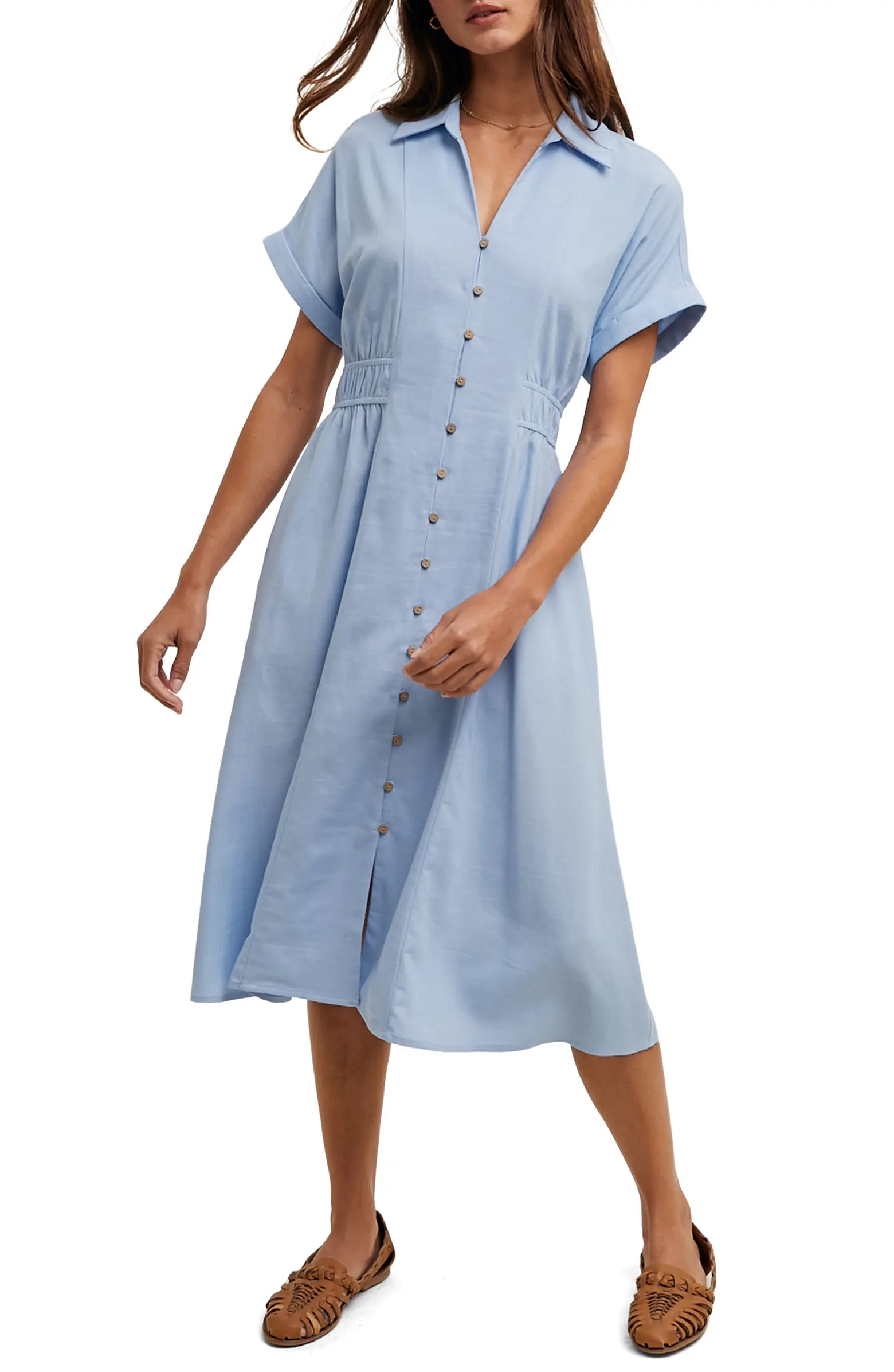 WISHLIST Short Sleeve Midi Shirtdress | Nordstromrack | Nordstrom Rack