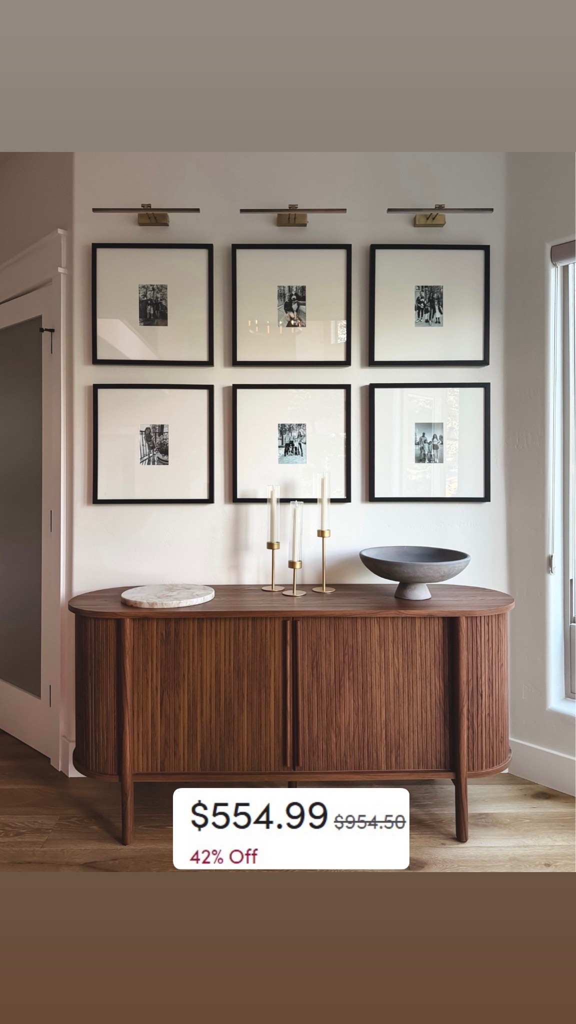 Designer look for less! Photo gallery wall...19” x 19” set of 6 wood frames…Under $200 for frames I’ve seen elsewhere for $700 to $1500. Multiple color choices and multiple options for price 
Sideboard#LTKStyleTip
@Wayfair

#LTKHome #LTKmomlife

#LTKSaleAlert