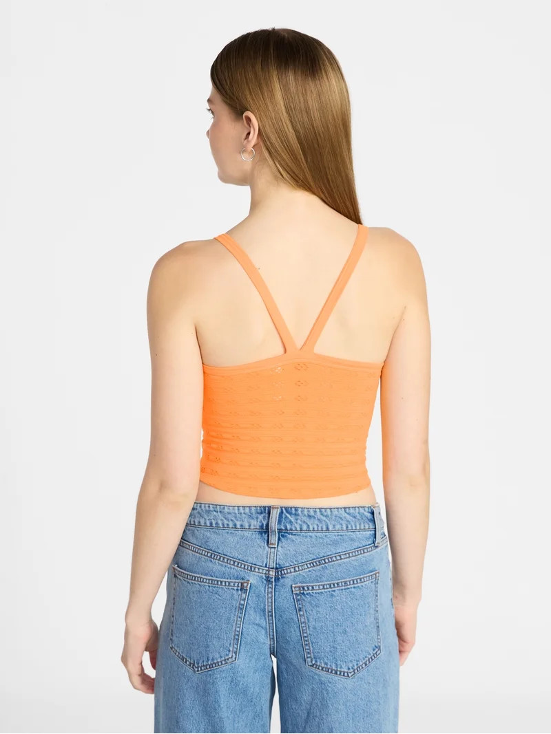 No Boundaries Cropped Textured Stitch Tank Top, Women's XXS-XXL | Walmart (US)