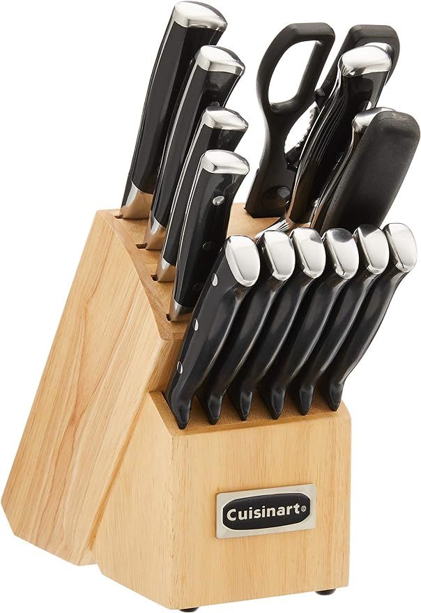 Cuisinart C77BTR-15P Triple Rivet Collection 15-Piece Cutlery Block Set, Black | Amazon (US)