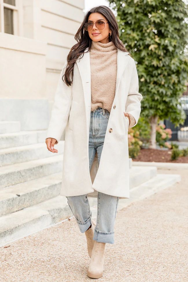 Cozy Love Oatmeal Long Coat | Pink Lily