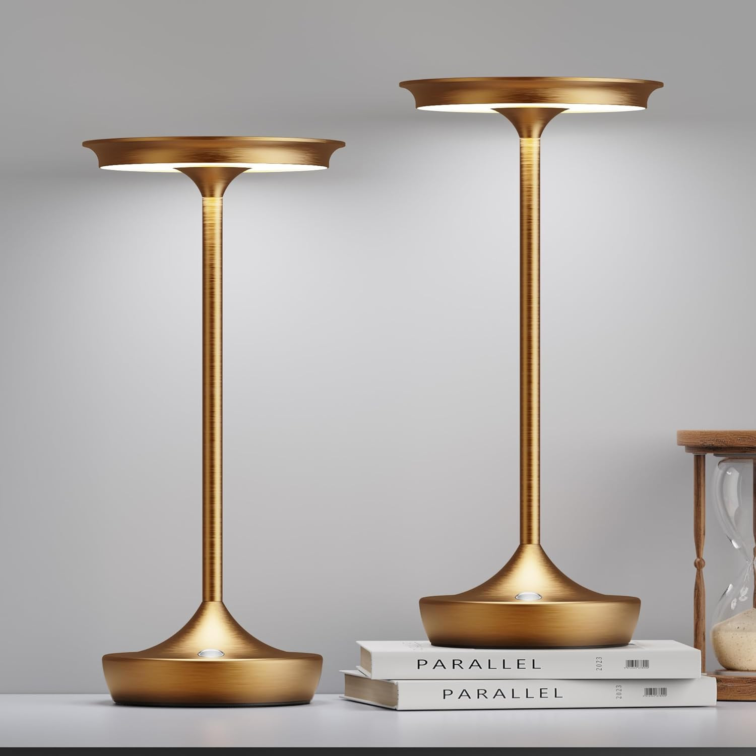 2 Pack LED Rechargeable Cordless Table Lamps, Portable Outdoor Battery Operated 3 Color Stepless ... | Amazon (US)