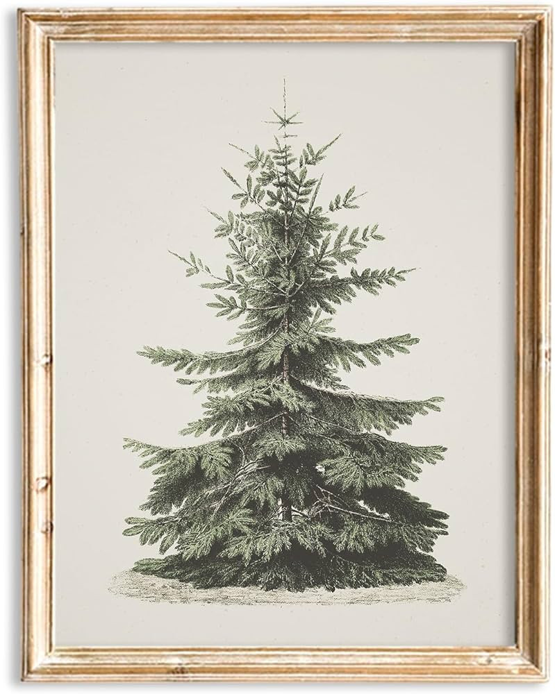 JarThenaAMCS Christmas Canvas Wall Art Print Wall Decor Vintage Xmas Pine Tree Art Poster for Gal... | Amazon (US)