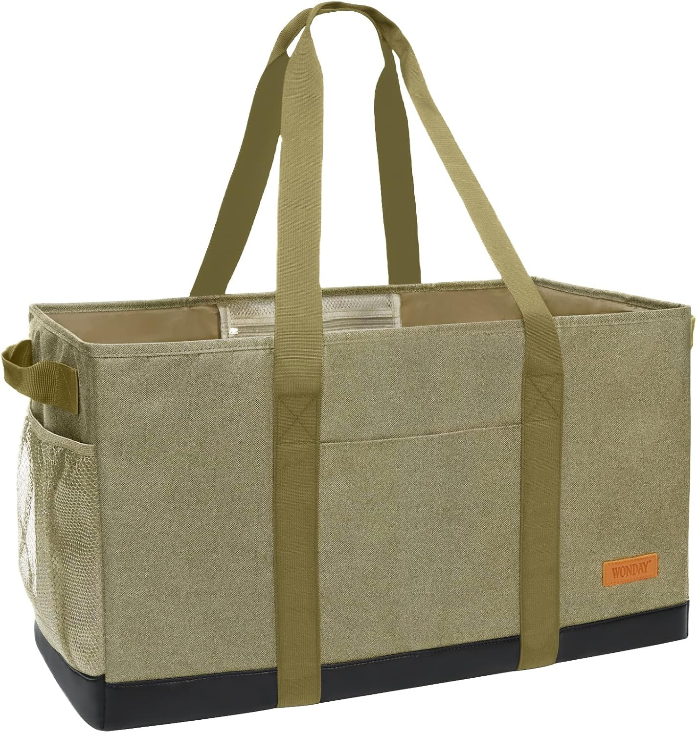 WONDAY Large Stand Up Utility Tote Bag, Reusable Grocery Bags Foldable with Waterproof Bottom, Ex... | Amazon (US)