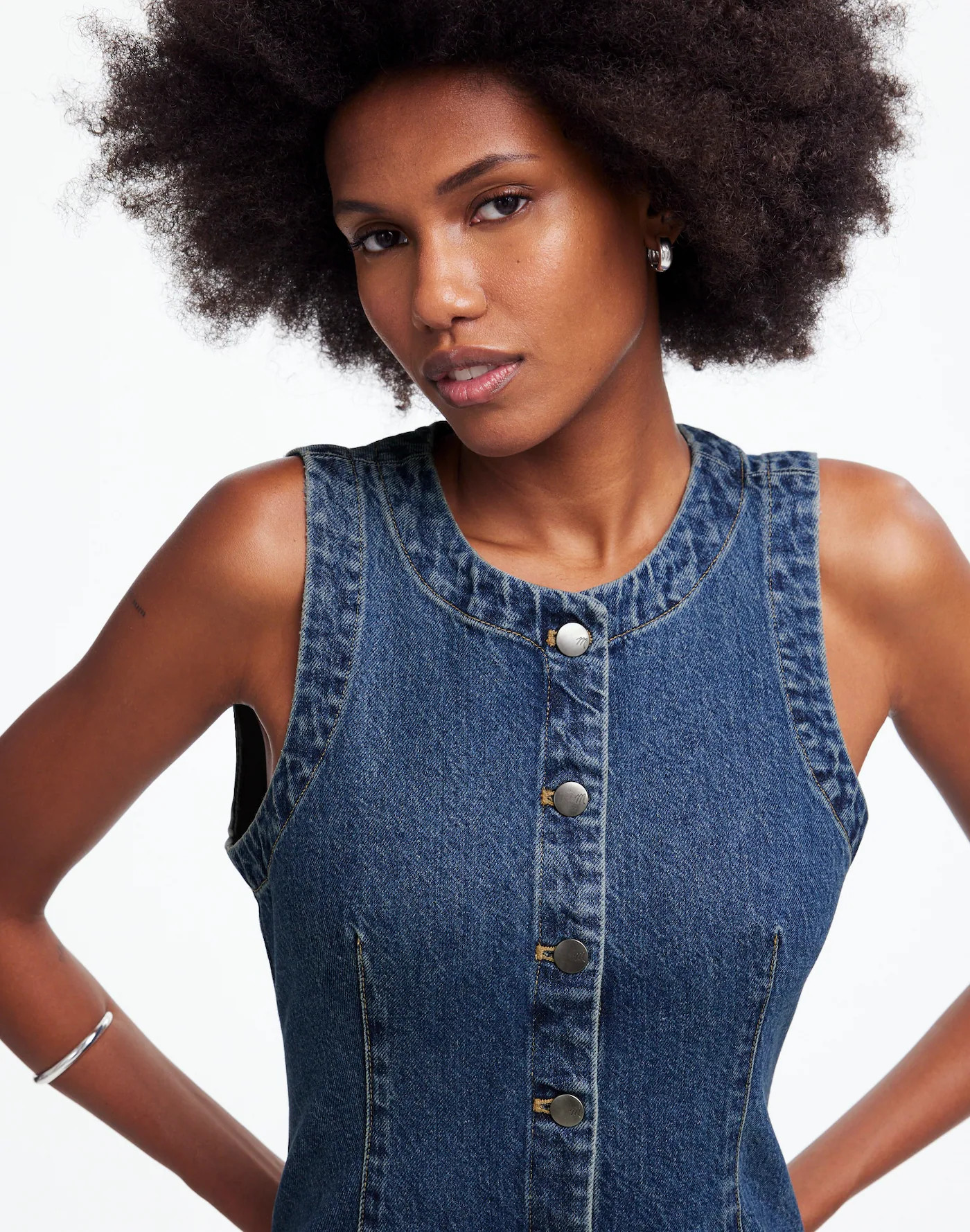 Denim High Crewneck Vest | Madewell