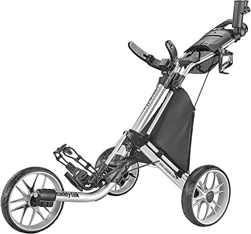 CaddyTek 3 Wheel Golf Push Cart - Foldable Collapsible Lightweight Pushcart with Foot Brake - Eas... | Amazon (US)
