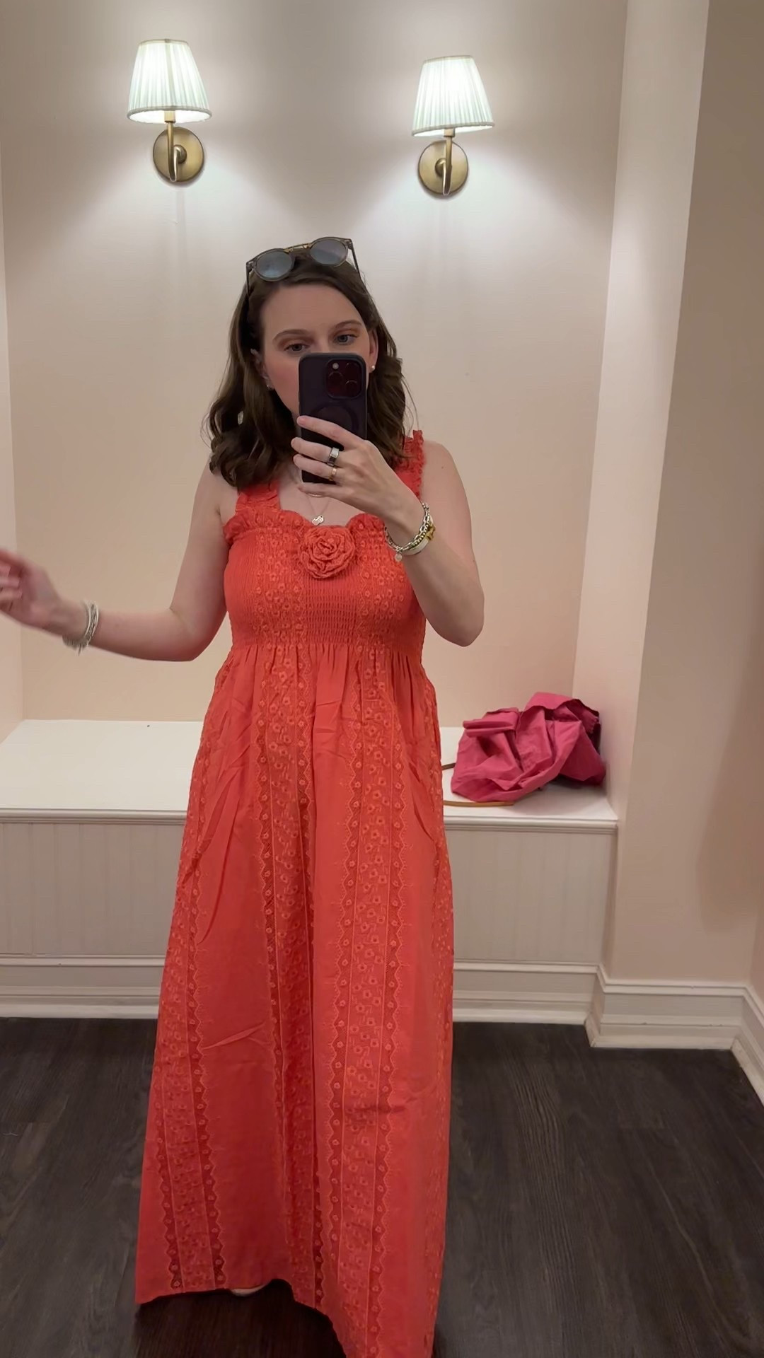 Also tried on this lace nap dress! This is my normal size. It would need to be hemmed I am 5ft and it was a little long. In my normal Hill House size XS. 