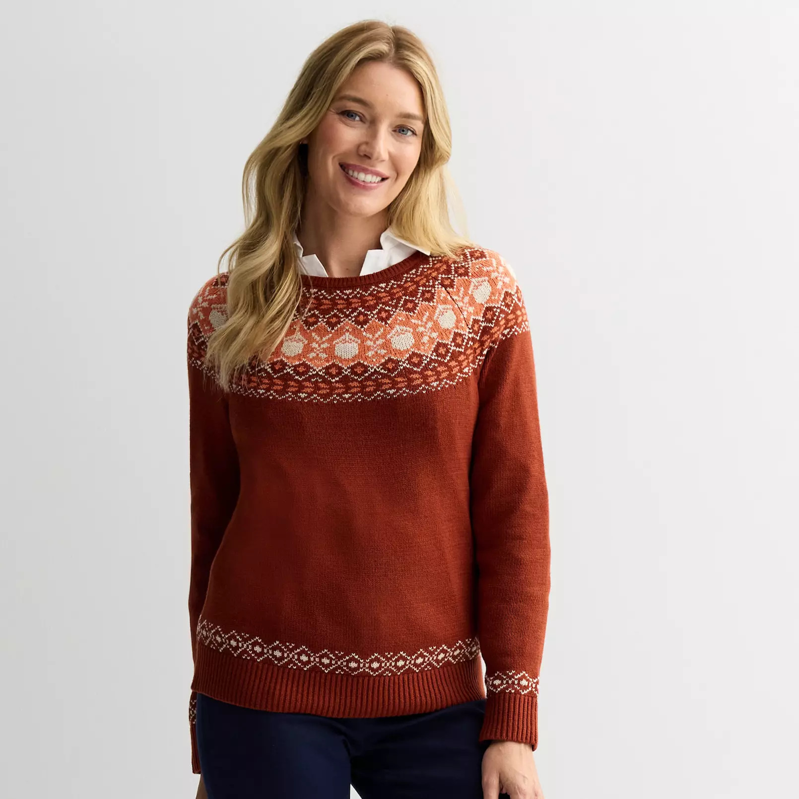 Women's Croft & Barrow® Fair Isle Pullover Sweater | Kohl's