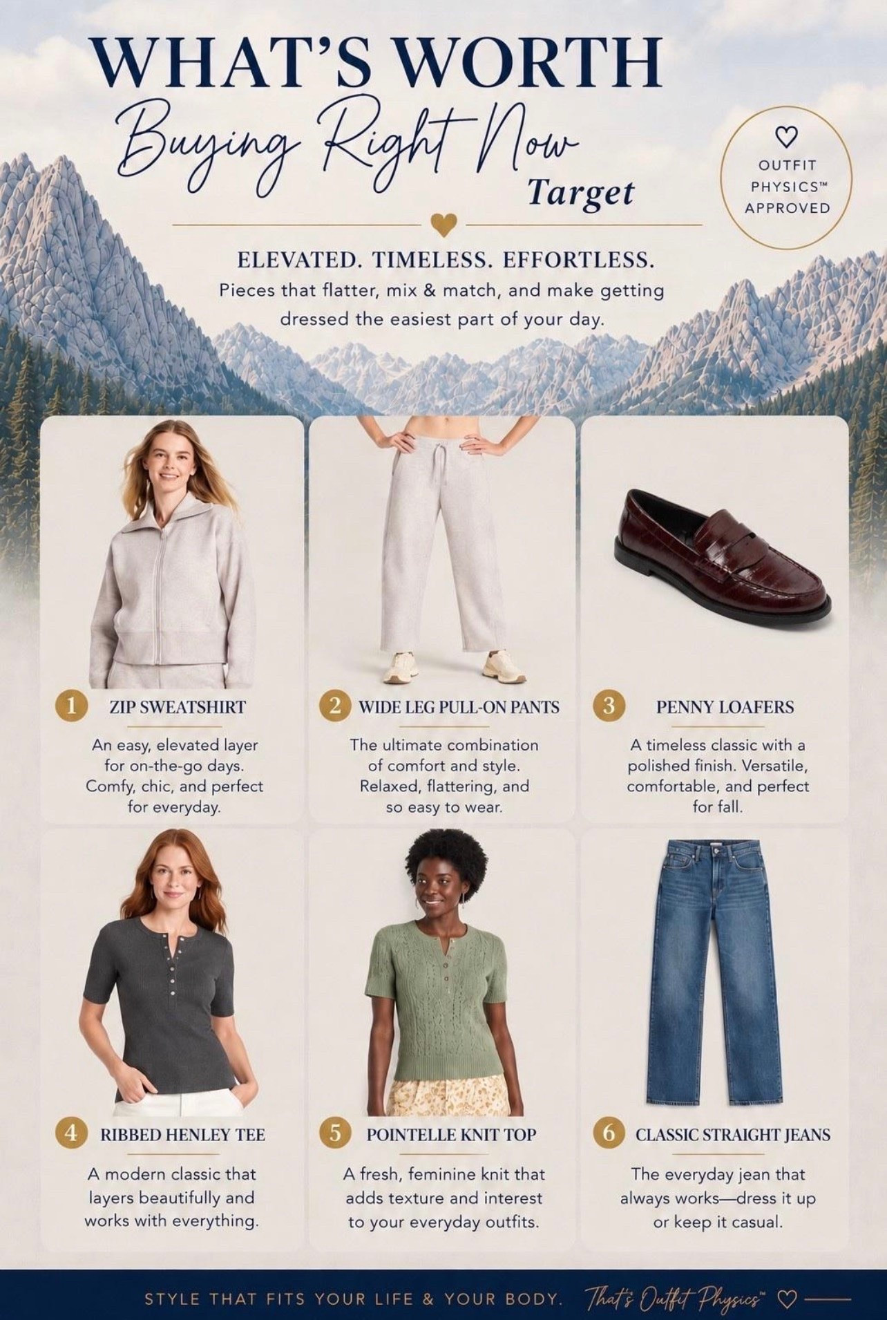 ✨Tap the bell, save and ❤️ start here over 40 fashion, midlife style, midsize fashion and luxury looks for less.  

Target is seriously good right now. 👀

These are the kinds of pieces I look for when I want my wardrobe to feel more current without buying a whole new wardrobe.

A polished zip sweatshirt, wide-leg pull-on pants, a great loafer, simple fitted tops, and an easy straight jean all do the same thing: they make the basics you already own feel fresher.

And that’s really the goal.

Buy fewer pieces. Make sure they work harder.

That’s Outfit Physics™ in real life: easy shape, clean lines, and pieces that actually make getting dressed easier.

👑 Helping you look good, feel good.-Lindsey Denver   Check back daily for belly-friendly style, confidence, and Outfit Physics™.

#LTKOver40 #LTKPlusSize #LTKMidsize

Comment SHOP below to receive a DM with the link to this post on my LTK ⬇ https://liketk.it/6mF6G