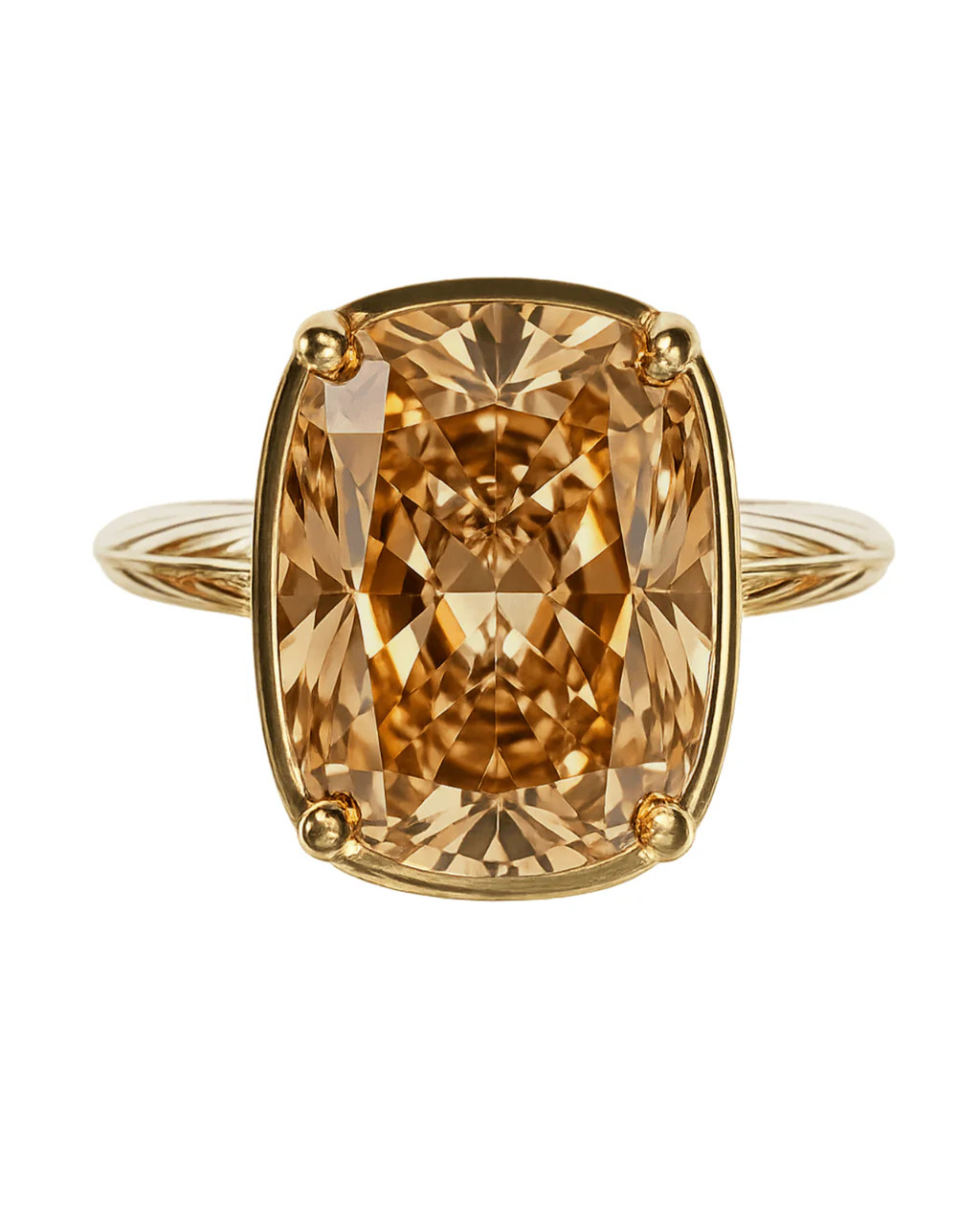 Sterling Silver Elongated Cushion Champagne CZ Cocktail Ring | Sterling Forever