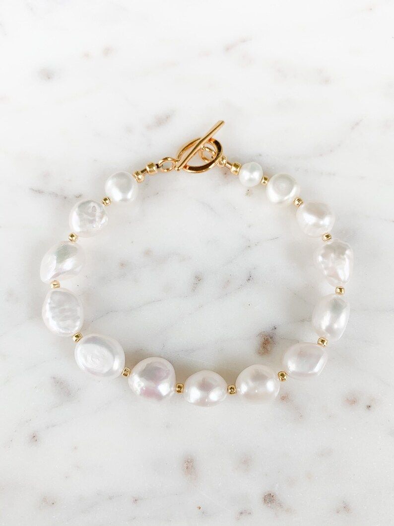 Freshwater pearl bracelet | Etsy (US)