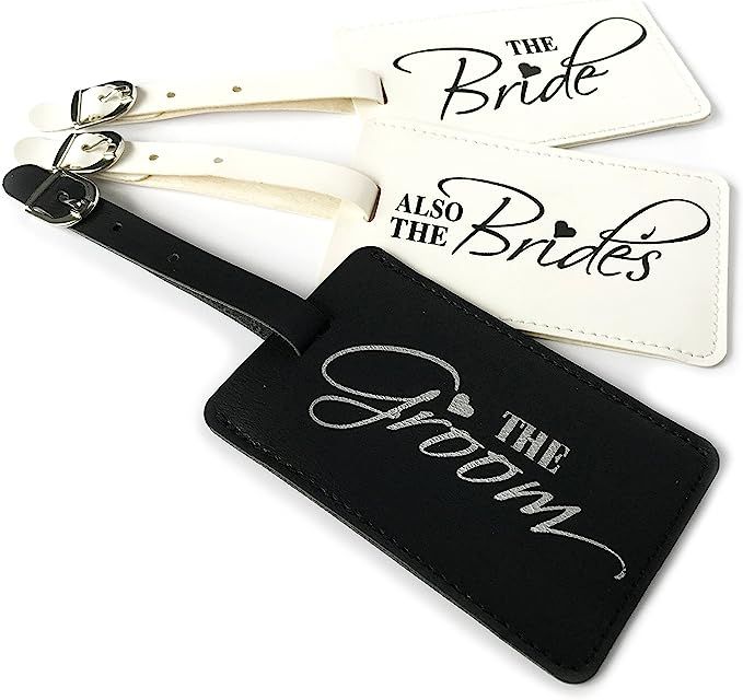 The Bride, Also The Brides & The Groom Wedding Honeymoon Luggage Tags Set of 3 | Amazon (US)
