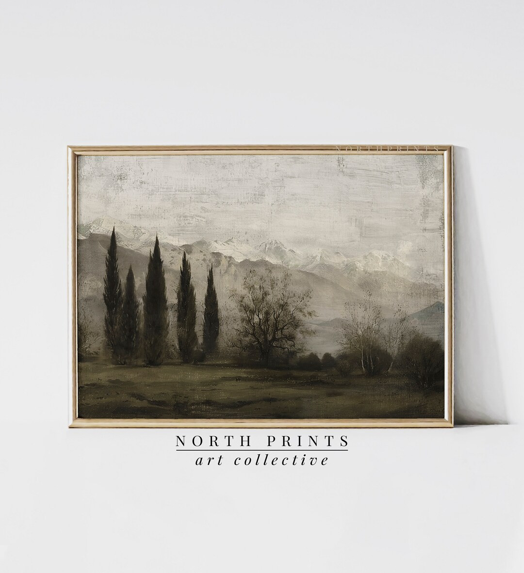 Moody European Landscape Art PRINTABLE, Living Room Wall Art, Dark Green Digital Downloadable Wal... | Etsy (US)