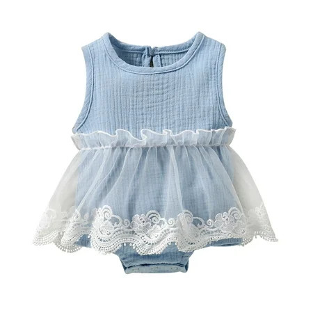 Akiihool New Born Clothes Baby Girl Baby Girl Oversized Bubble Romper Color Block Short Sleeve T-Shi | Walmart (US)