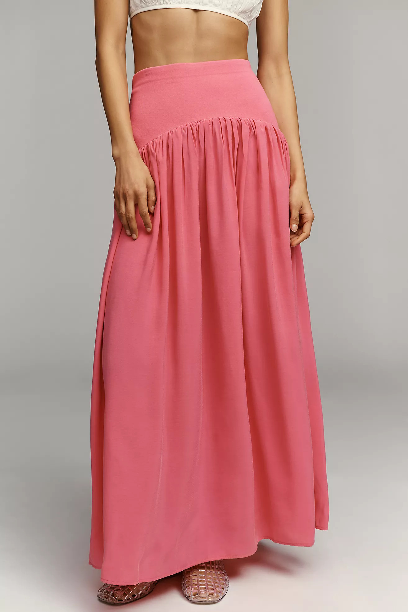 Maeve Drop-Waist Maxi Skirt | Anthropologie (US)