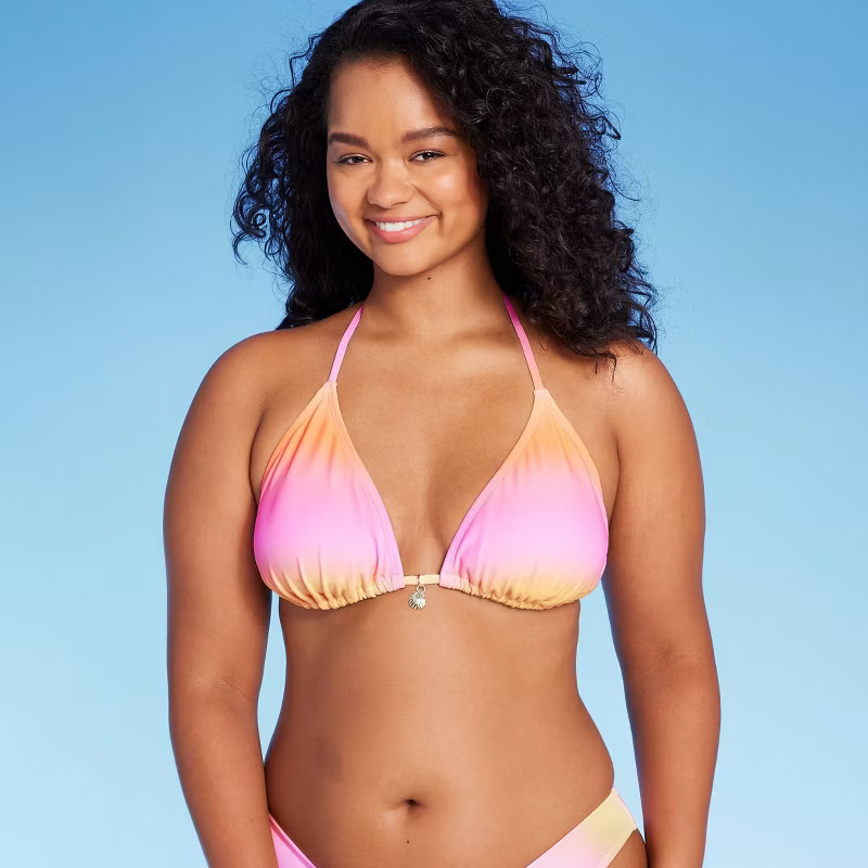 Women's Triangle Bikini Top with Shell Charm - Wild Fable™ | Target