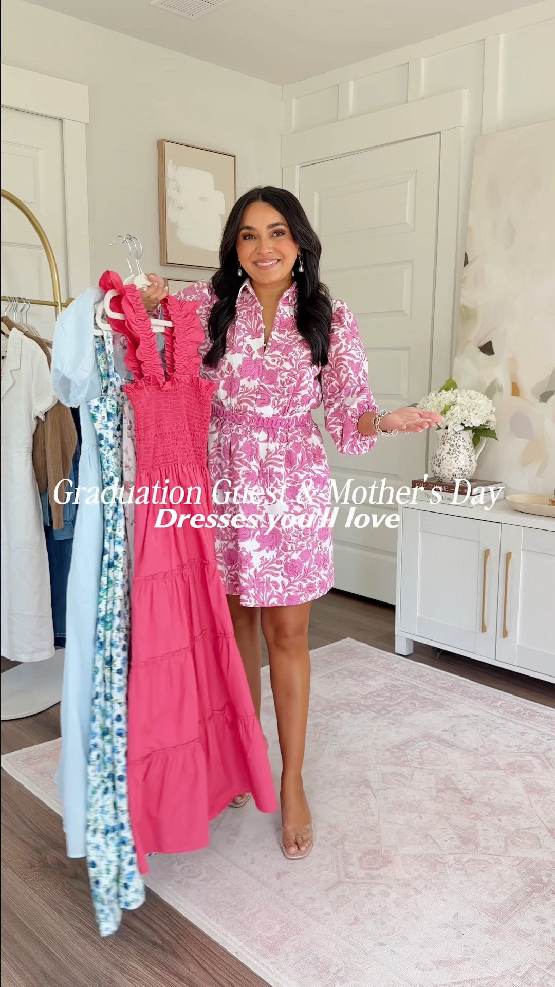 Graduation Guest and Mother’s Day Dresses!
For reference: I’m 5’0, petite, 32b bra size, and 2/26 in bottoms, pear shaped. 
*Everything I share is unaltered! TTS means true to size. Between size 5-6.5 in shoes

Light blue dress size xs petite TTS
Clear heels size 5 TTS

Pink floral dress size xxs TTS
Tan heels size 5 TTS

Blue and green floral dress size xs petite TTS
Clear heels size 5 TTS

Pink floral dress with removable straps size xs TTS
Gold heels size 5 TTS

Blue sweater size xs petite TTS
Clear heels size 5 TTS


Pink tiered dress size xs TTS
Clear heels size 5 TTS

Light blue eyelet dress size xxs TTS
Tan heels size 5 TTS

#LTKSaleAlert #LTKootd #LTKPetite