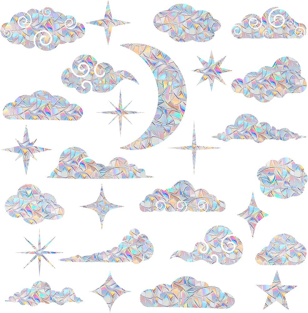26 Pieces Cloud and Star Window Clings - Anti-Collision Window Decals to Save Birds from Window C... | Amazon (US)