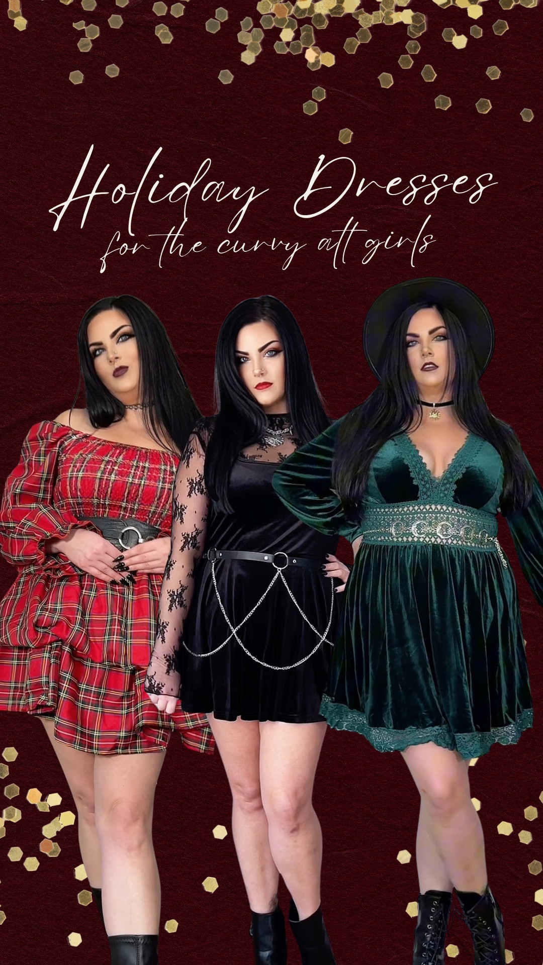 Holiday dresses for all of my curvy & plus size alternative girls! #holidaydresses #holidaydress #christmasdress #plussizefashion

#LTKHoliday #LTKootd #LTKPlusSize