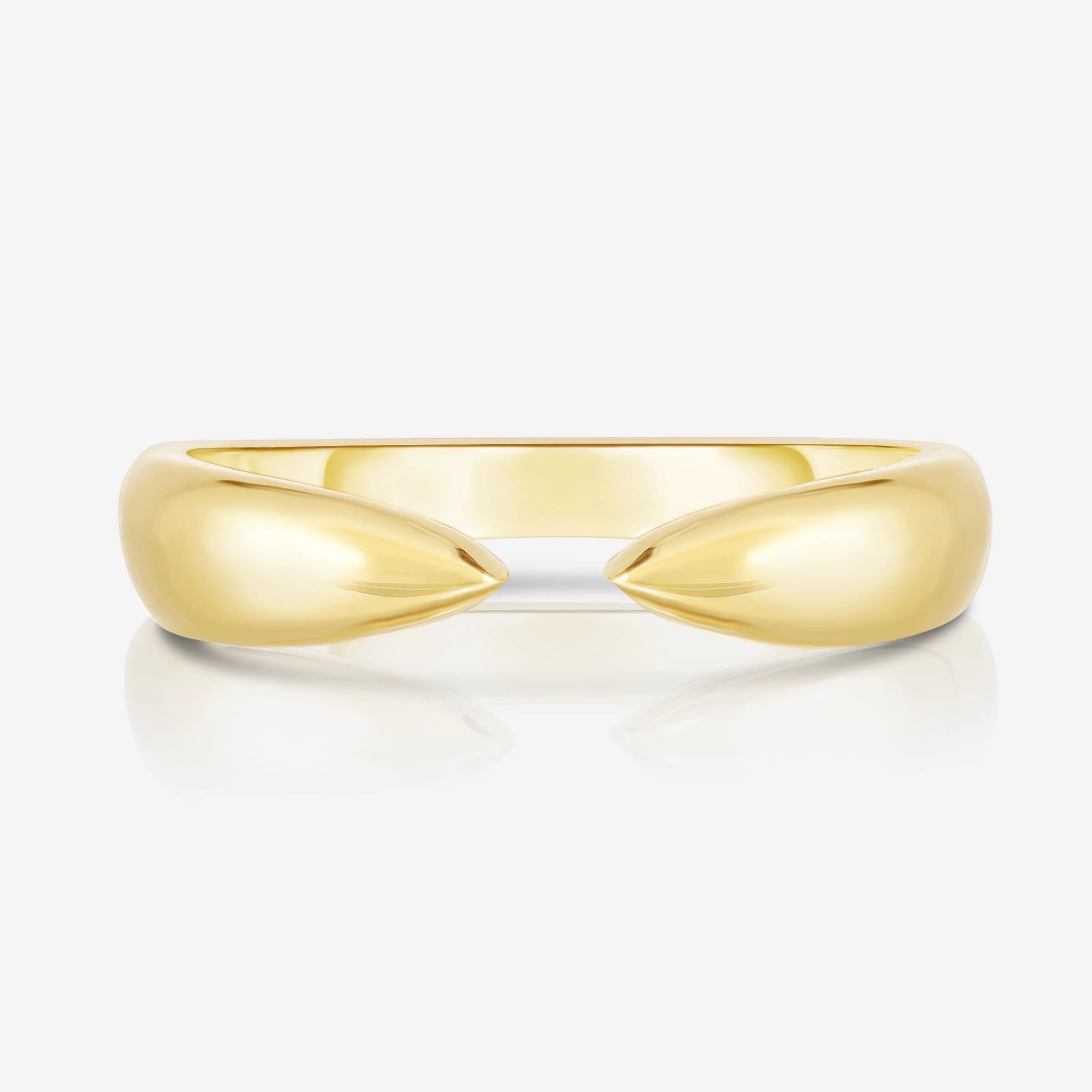 Wide Gold Claw Stackable Ring | Ring Concierge