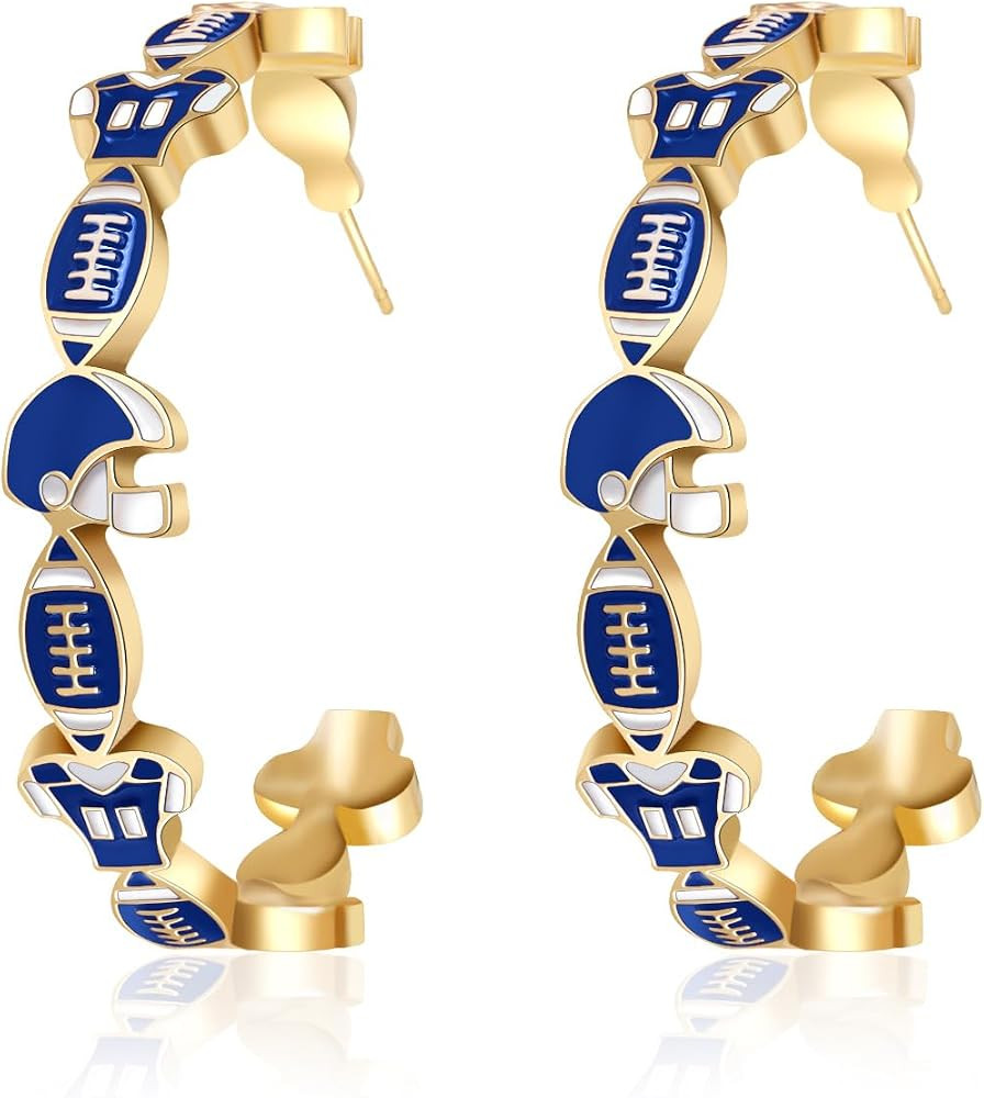 Game Day Earrings for Women (Heavy Earrings) Football Earrings for Mom Fashion Football Mom Sport... | Amazon (US)