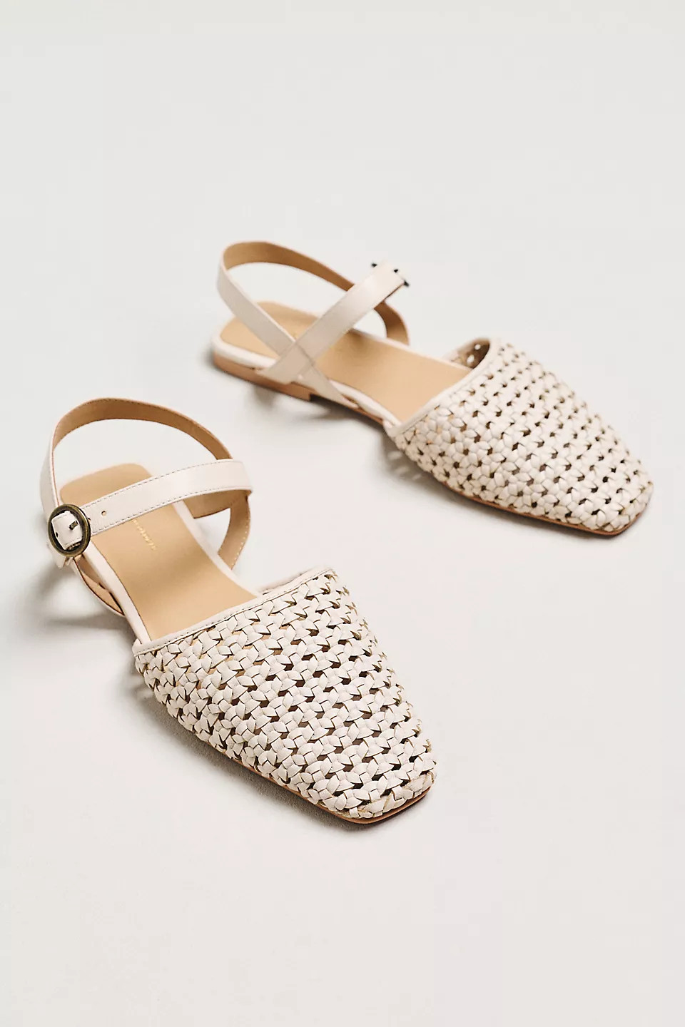 By Anthropologie Woven Leather Ankle Strap Sandals | Anthropologie (US)