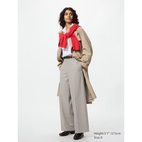 Uniqlo - Smart Wide Trousers (striped) - Light Grey - XXS | UNIQLO (UK)