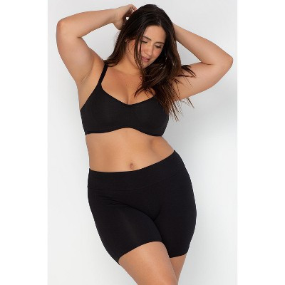 Comfort Cotton Lounge High-Waisted Biker Shorts Black Hue Large/X Large | Target