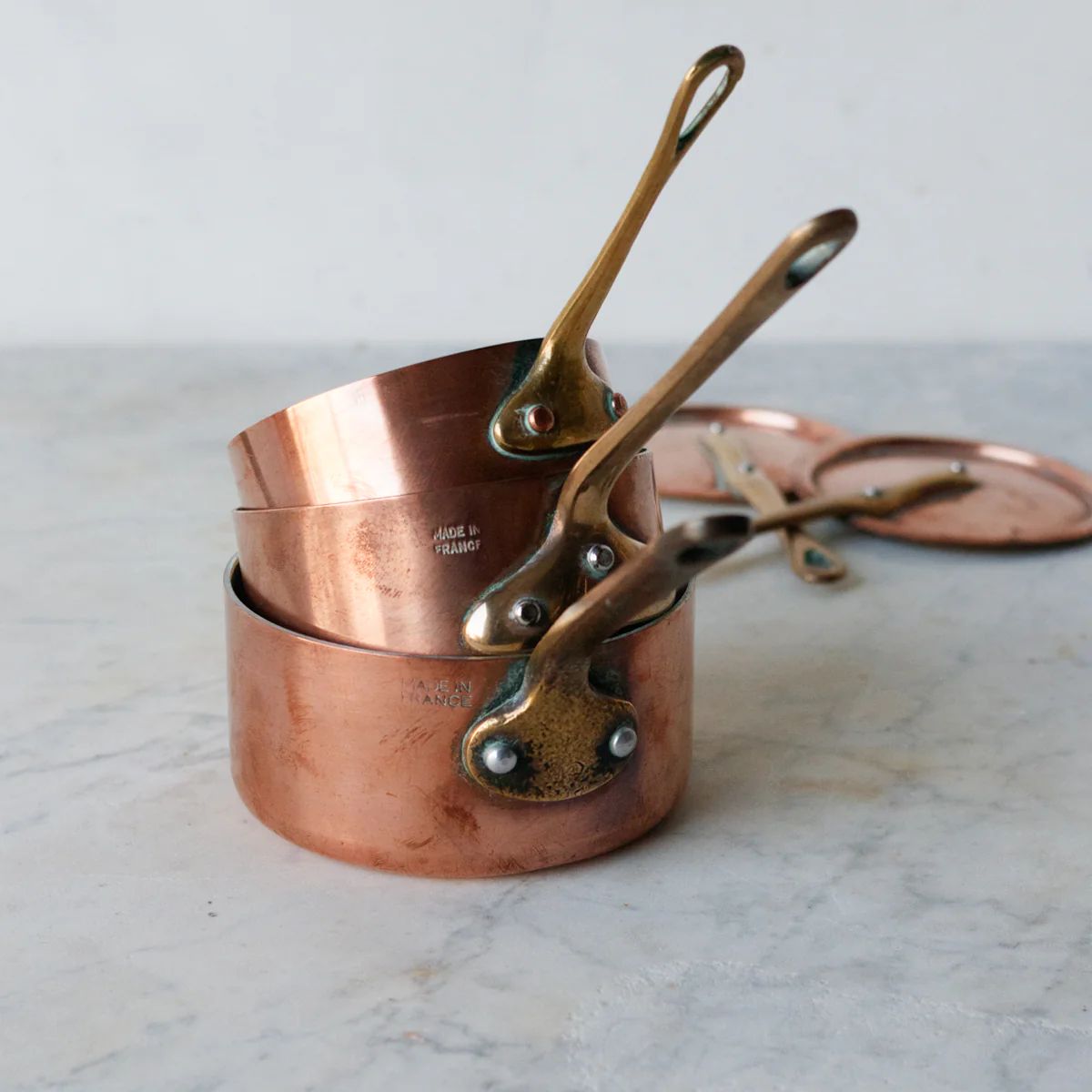 Trio of Vintage Copper Pots | Elsie Green US