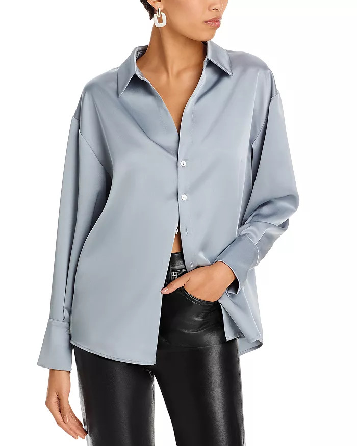 Satin Button Front Blouse - 100% Exclusive | Bloomingdale's (US)