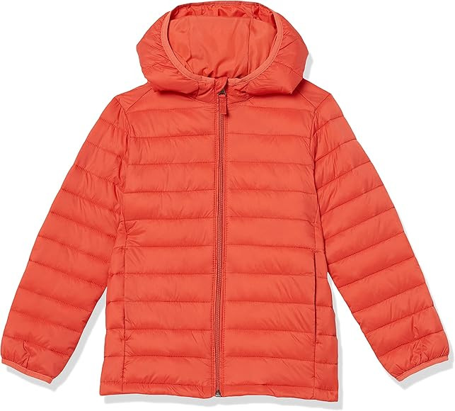 Amazon Essentials Boys' Lightweight Water-Resistant Packable Hooded Puffer Coat, Bright Orange, X... | Amazon (US)