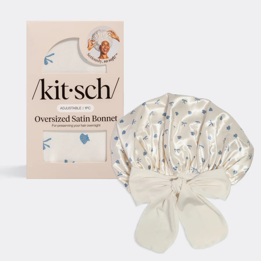 Pearlized Cream & Coastal Blue Print Oversized Sa | KITSCH | Kitsch