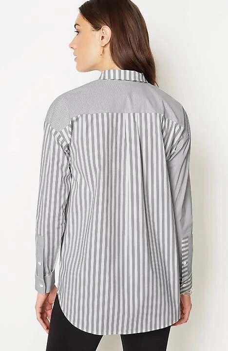 Wearever Mixed-Stripes Woven Shirttail Tunic | J. Jill