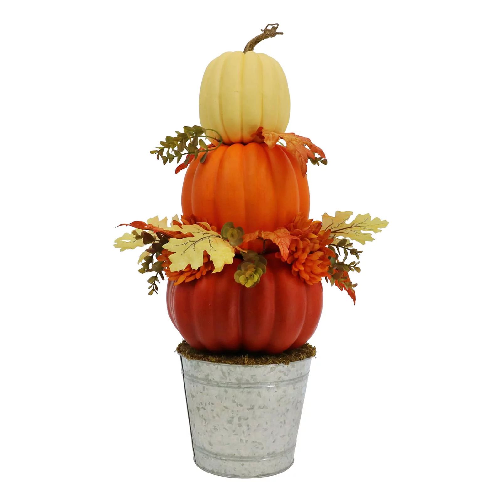 27.5" Cream, Orange & Red Stacked Pumpkin Topiary by Ashland® | Walmart (US)