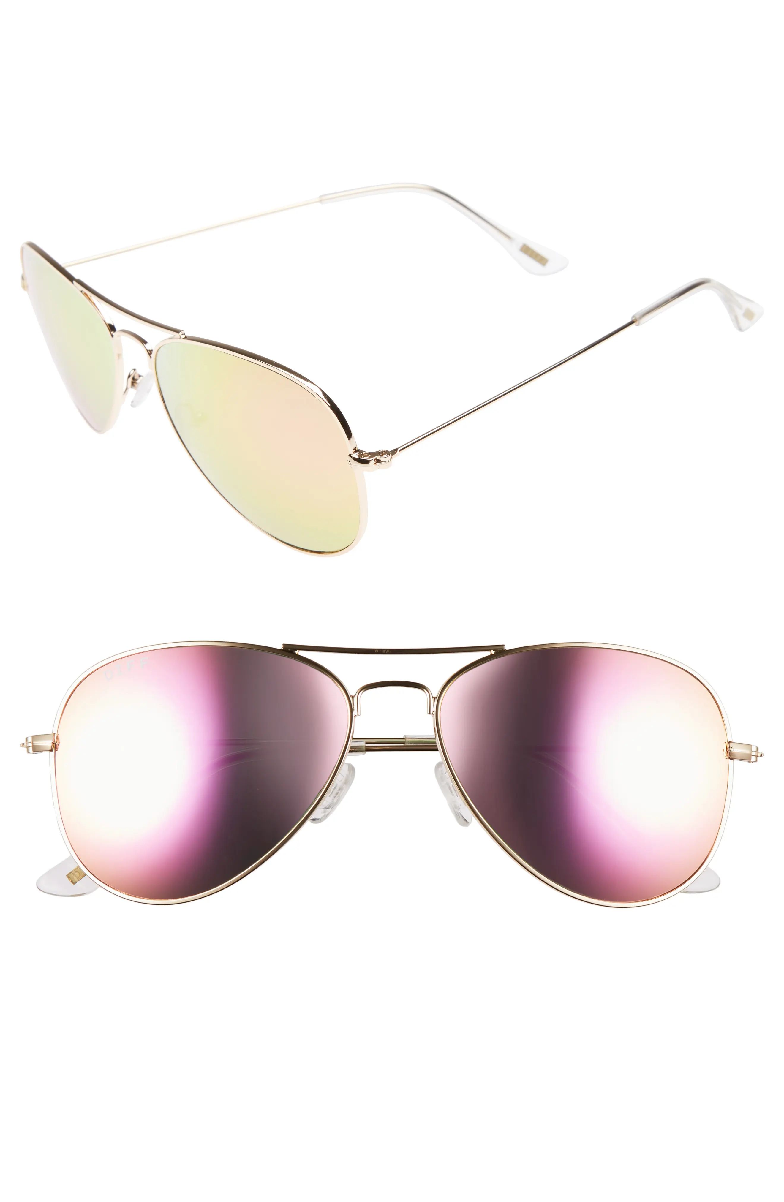 Cruz 57mm Metal Aviator Sunglasses | Nordstrom