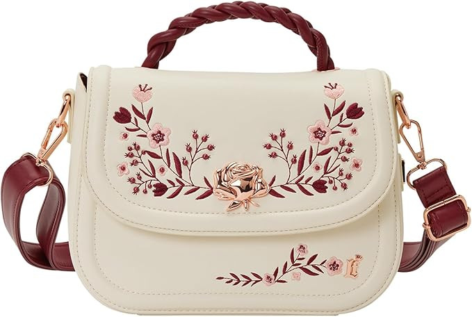 Loungefly Cream & Red Floral Crossbody Bag | Amazon (US)