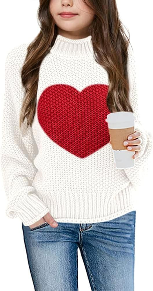 Imily Bela Girls Turtleneck Sweaters Kids Batwing Sleeve Knit Clothes Chunky Pullover Jumper | Amazon (US)