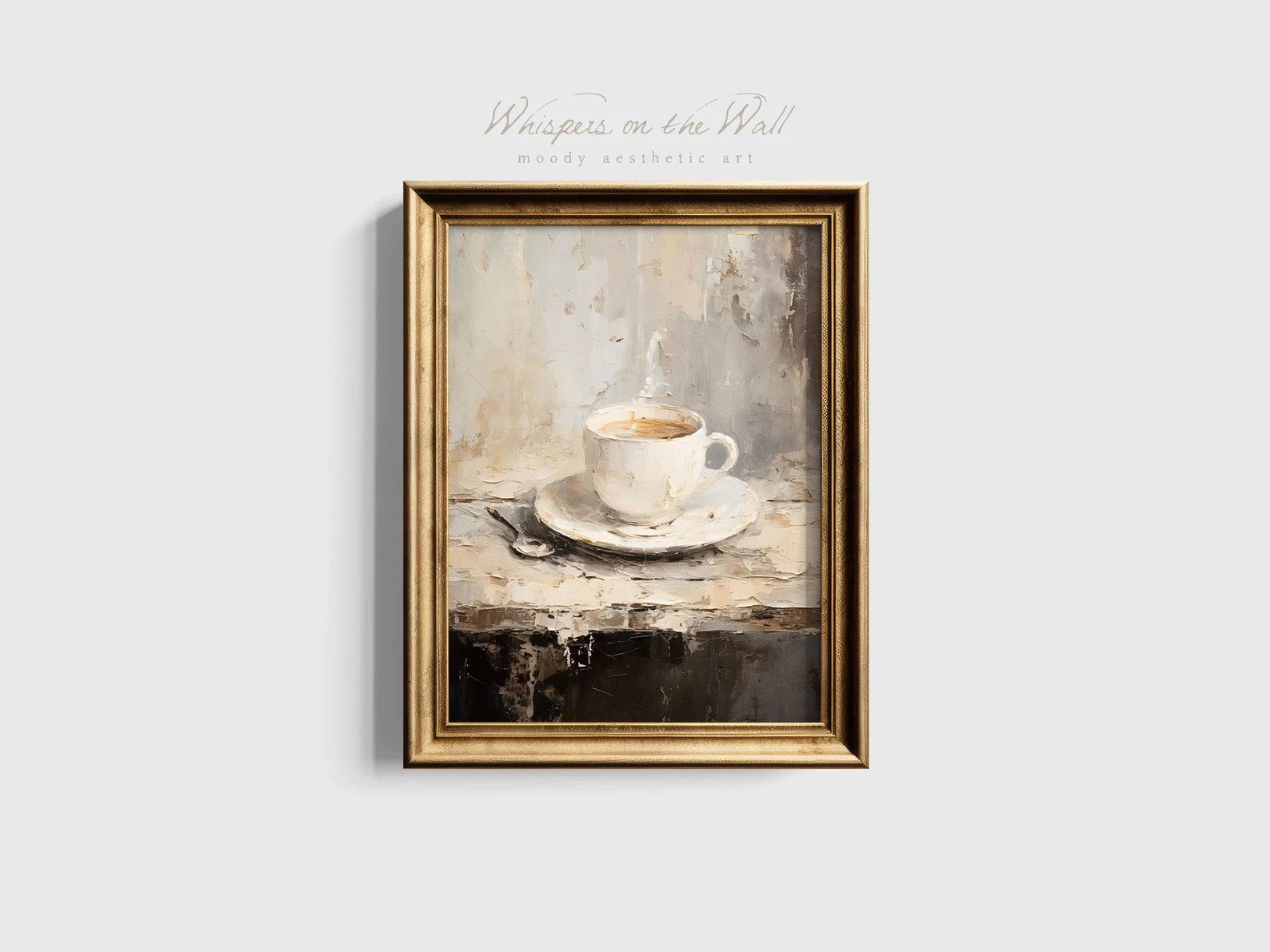 Neutral Coffee Art Moody Kitchen Wall Art Coffee Lover Gift Coffee Bar Decor Housewarming Art Pri... | Etsy (US)