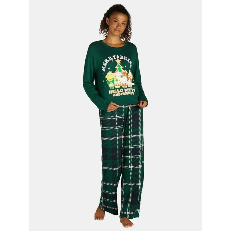 Grayson Social Hello Kitty Junior's Sleep Tee and Pants Set, Sizes S-3X | Walmart (US)