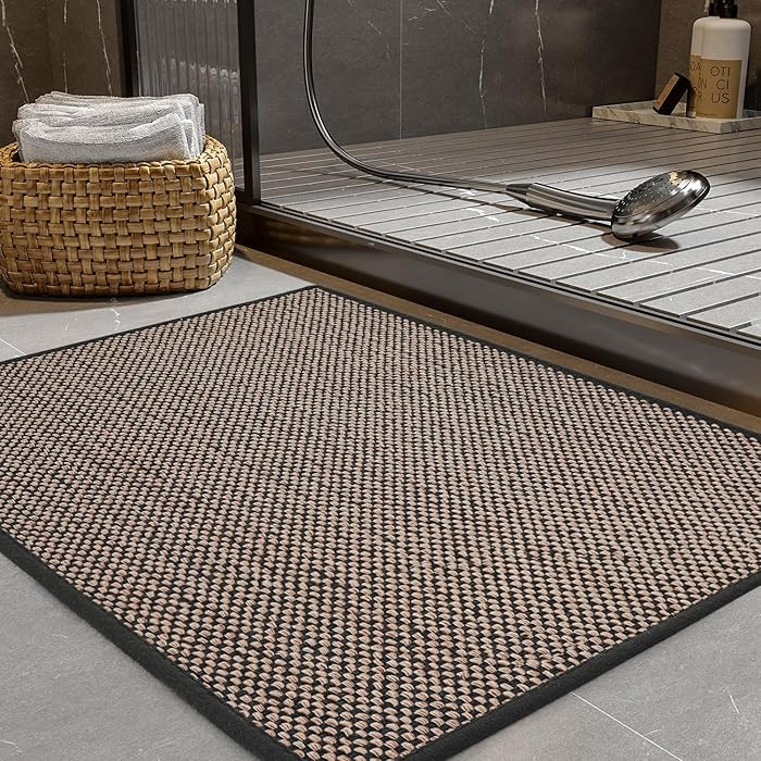 Non-Slip Bath-Mats for Bathroom, Rubber-Backing Braided Absorbent Bathroom Mat Machine Washable T... | Amazon (US)