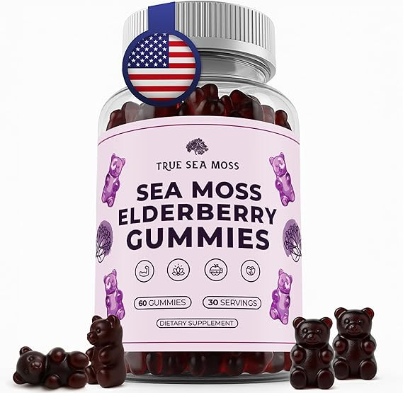 TrueSeaMoss Sea Moss Gummies with Elderberry, Burdock Root & Bladderwrack – for Adults & Kids 4... | Amazon (US)