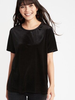 Relaxed Velvet Tee for Women | Old Navy US