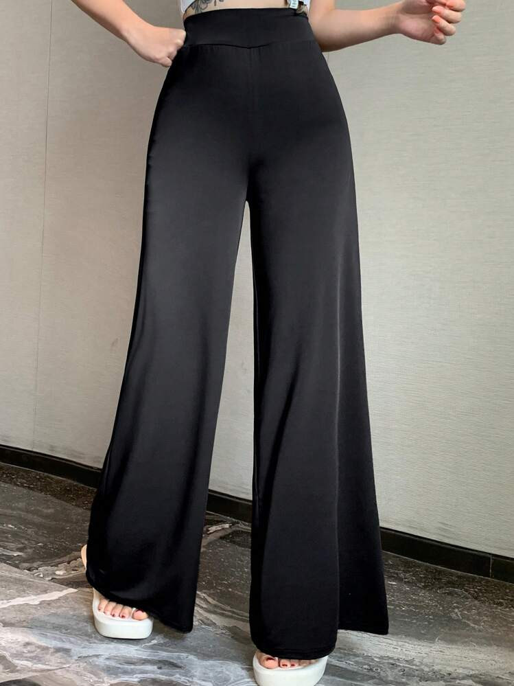 DAZY Basic Solid Color Casual Long Pants For Women, Summer | SHEIN