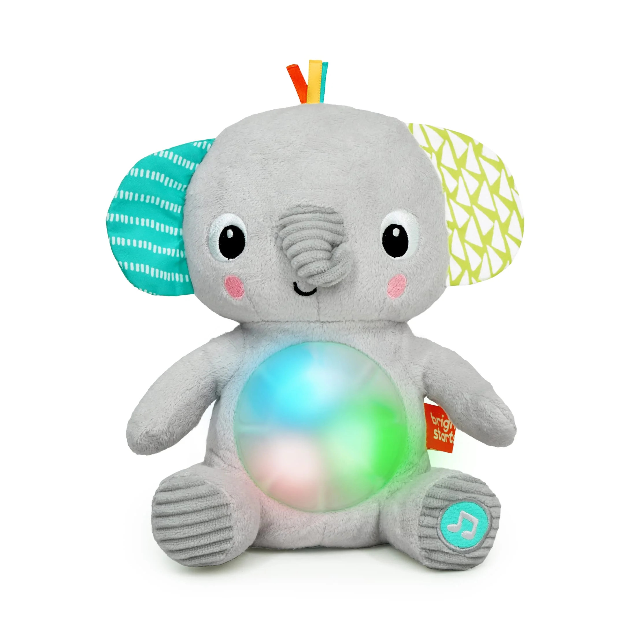 Bright Starts Bright Starts Hug-a-Bye Baby Elephant Stuffed Animal Dual-Mode Soft Toy Soother, Gr... | Walmart (US)