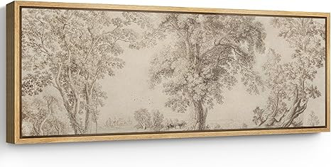SIGNFORD Large Framed Canvas Print Wall Art Vintage Arboreal Trees in an Etching Illustrations Mo... | Amazon (US)