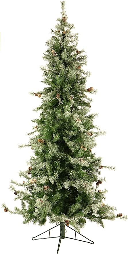 Fraser Hill Farm 9-Feet Pre-Lit Buffalo Fir Green Slim Artificial Christmas Tree with Multi-Color... | Amazon (US)