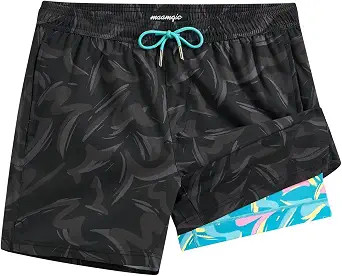 maamgic Mens 5 Inch Stretch Swimming Shorts Compression Liner Swim Trunks Swimwear Bathing Suits ... | Amazon (US)